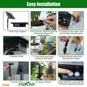 Smart Solar Automatic Drip Irrigation System Kit Agrova 3002