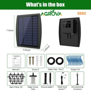 Smart Solar Automatic Drip Irrigation System Kit Agrova 3002